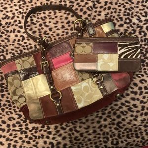 COACH Patchwork Handbag w/ Wristlet